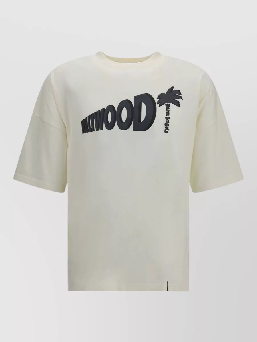 Palm Angels cotton ribbed crew-neck short-sleeve printed t-shirt