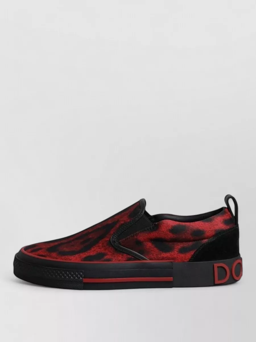Dolce&Gabbana Leopard-Print Leather Slip-On Sneakers