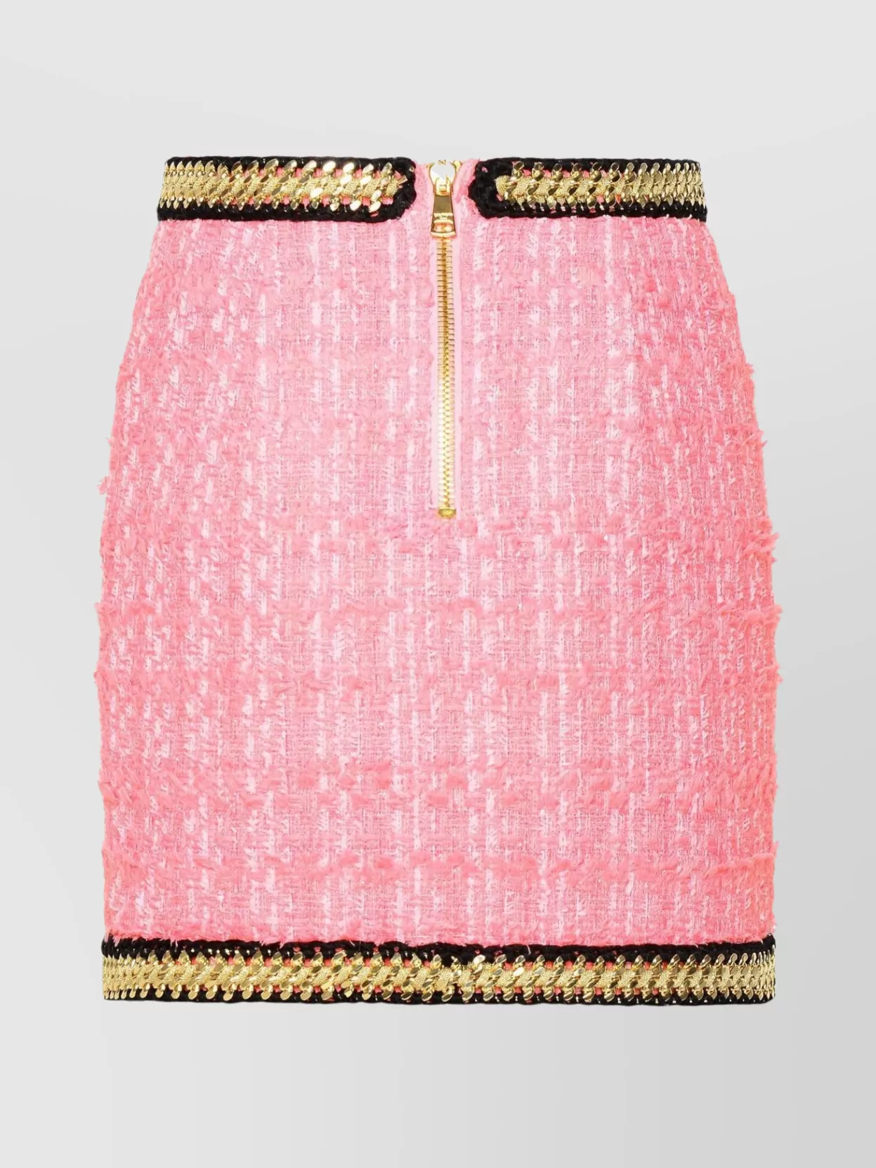 Shop Balmain Cotton Blend Miniskirt Back Pocket