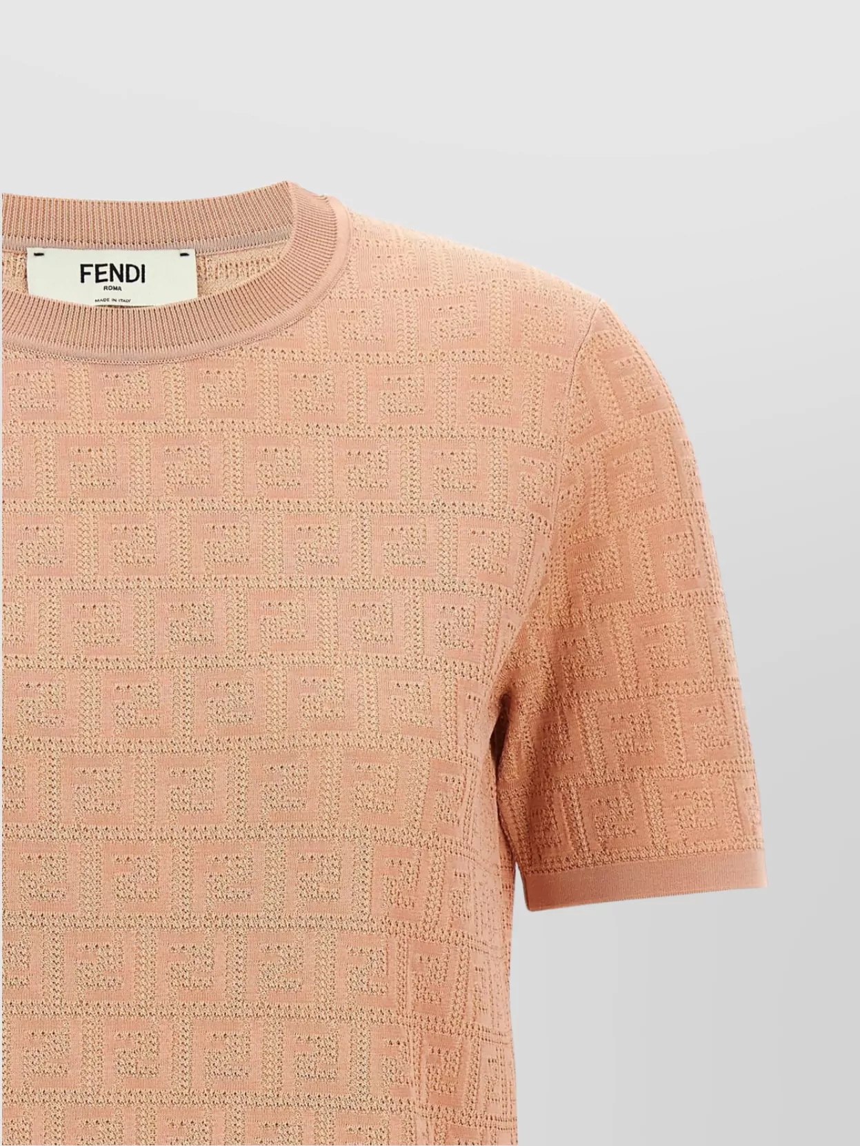 Fendi Peach Crewneck Cropped T-shirt