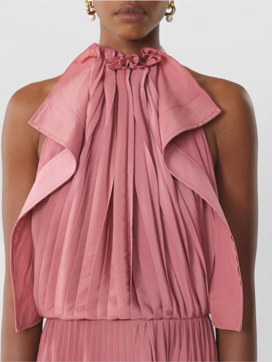 Lanvin Pleated Halterneck Maxi Dress