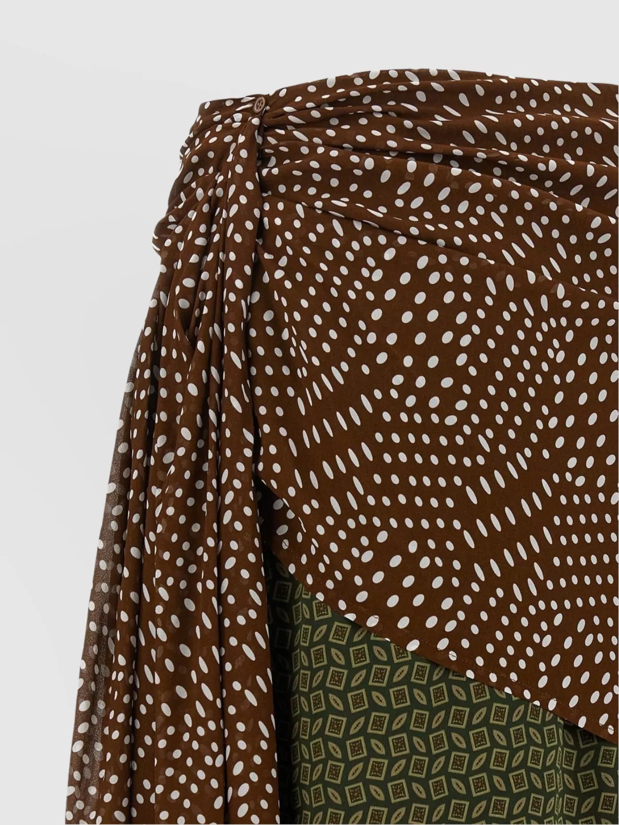 Dries Van Noten Draped Silk-satin Midi Skirt In Green