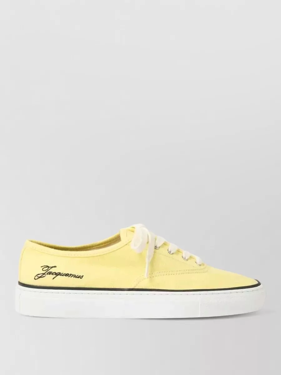 Jacquemus Cotton Lace-Up Low-Top Sneakers