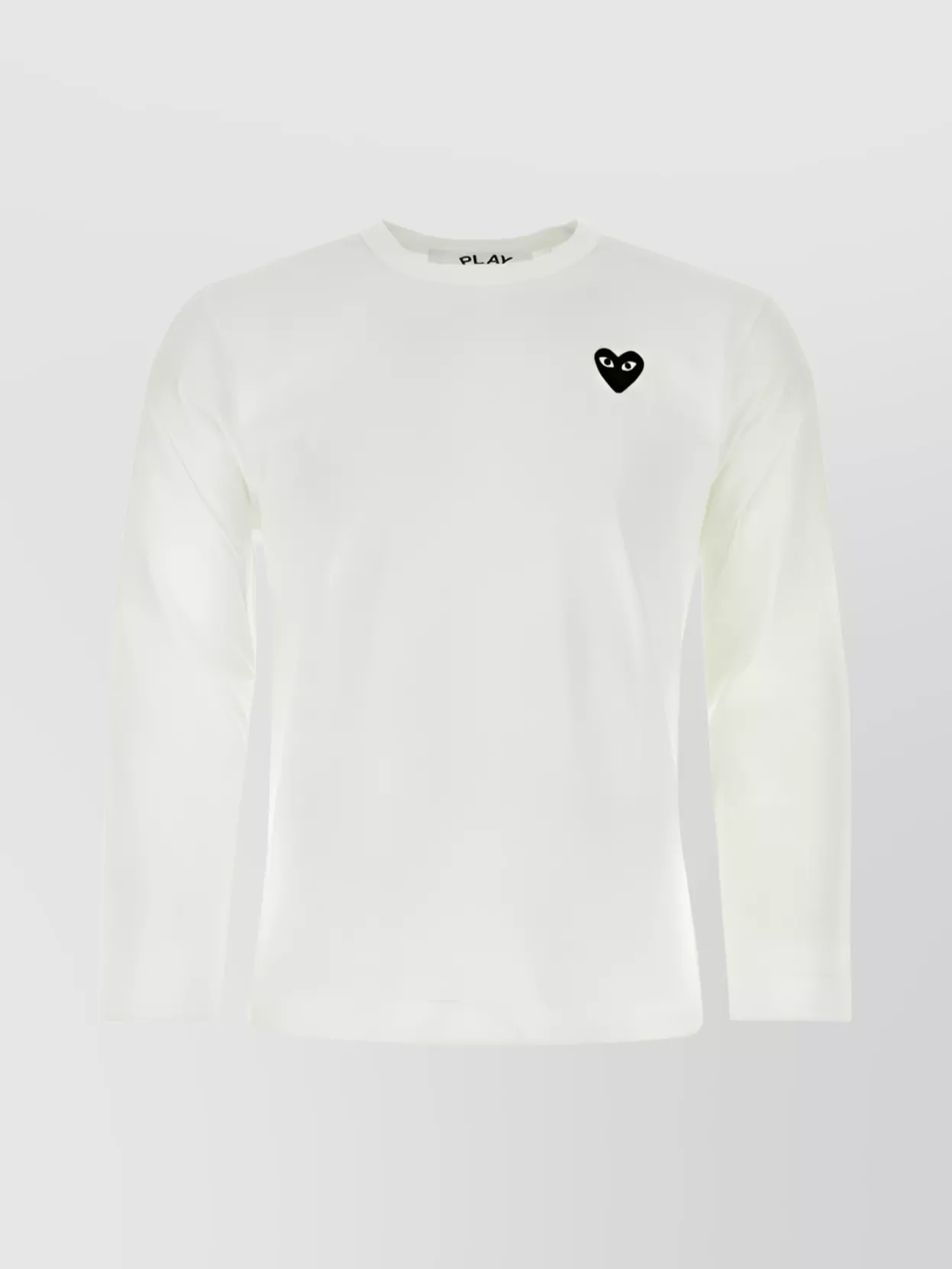 Shop Comme Des Garçons Play Heart Versatile Crew Neck Sweater In White