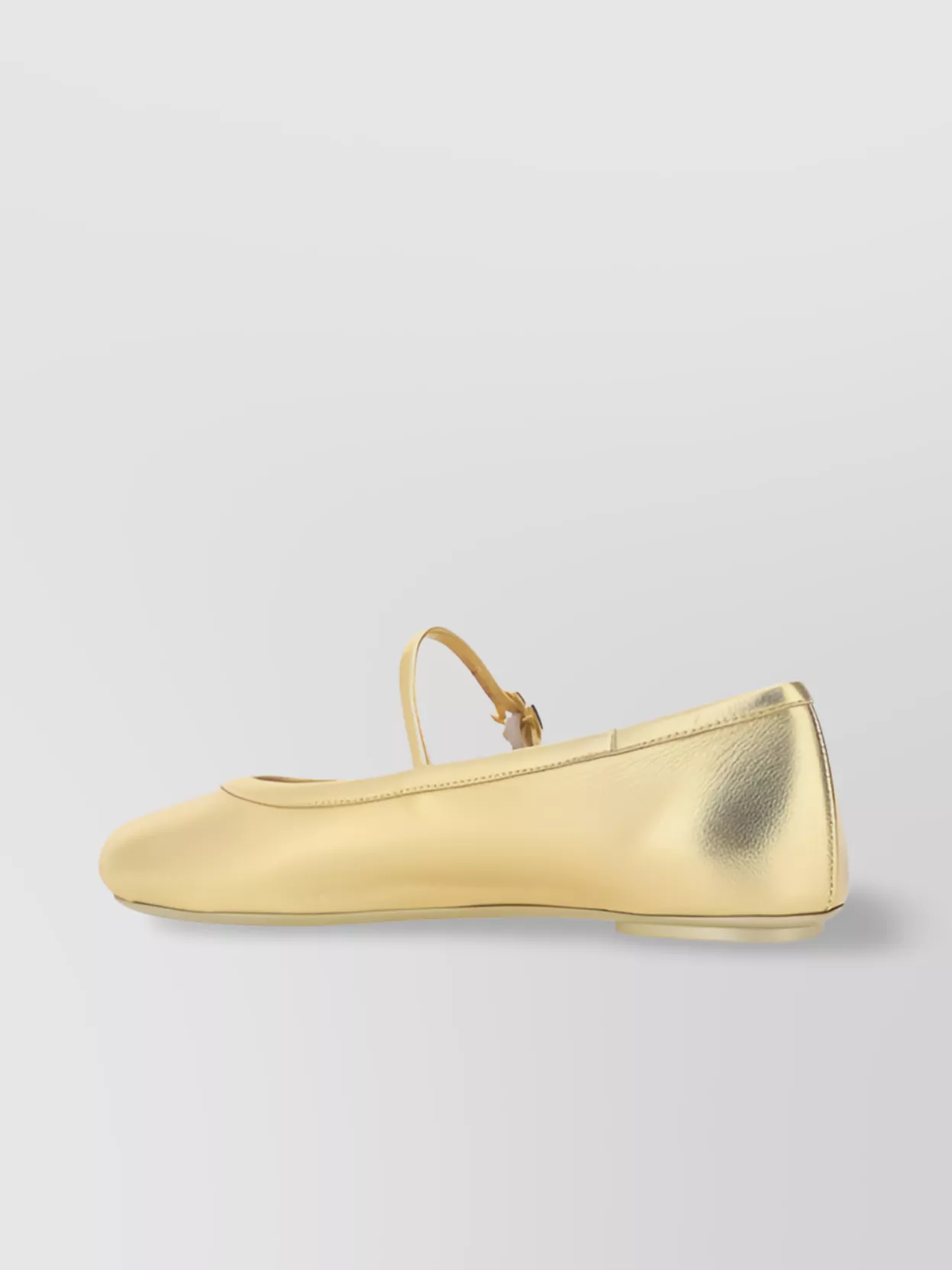 Shop Gianvito Rossi Buckle Back Calfskin Metallic Ballerina Shoes