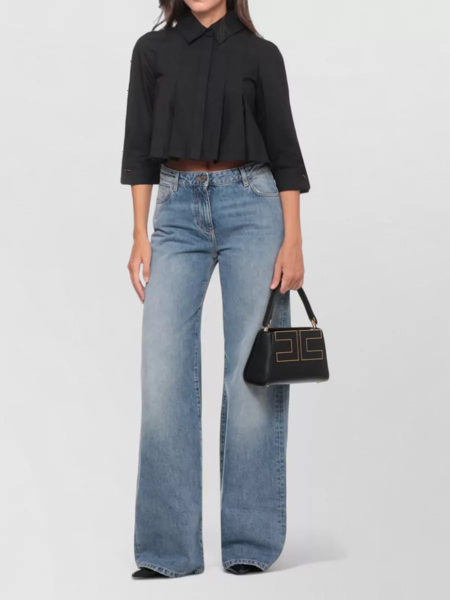 Elisabetta Franchi Cropped Cotton Shirt
