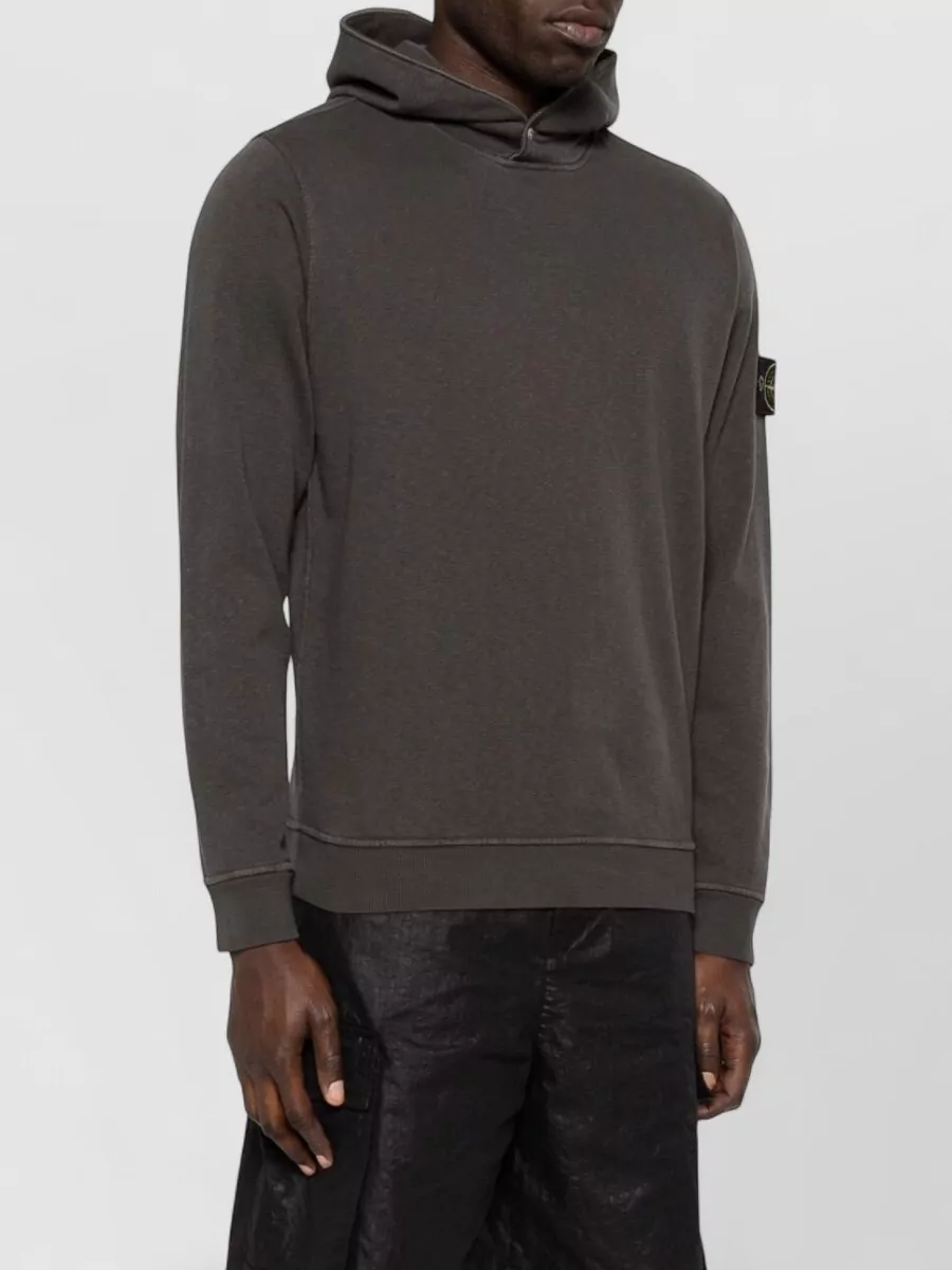 Stone Island Cotton Logo Hooded Jacket