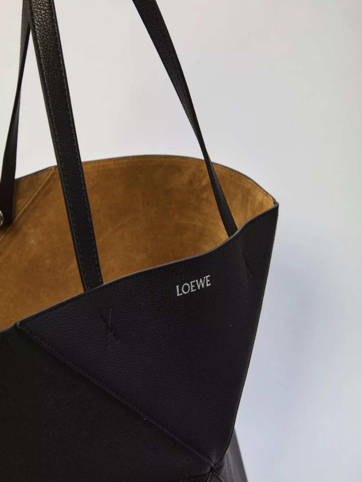 Loewe Large Foldable Puzzle Tote Bag In Black