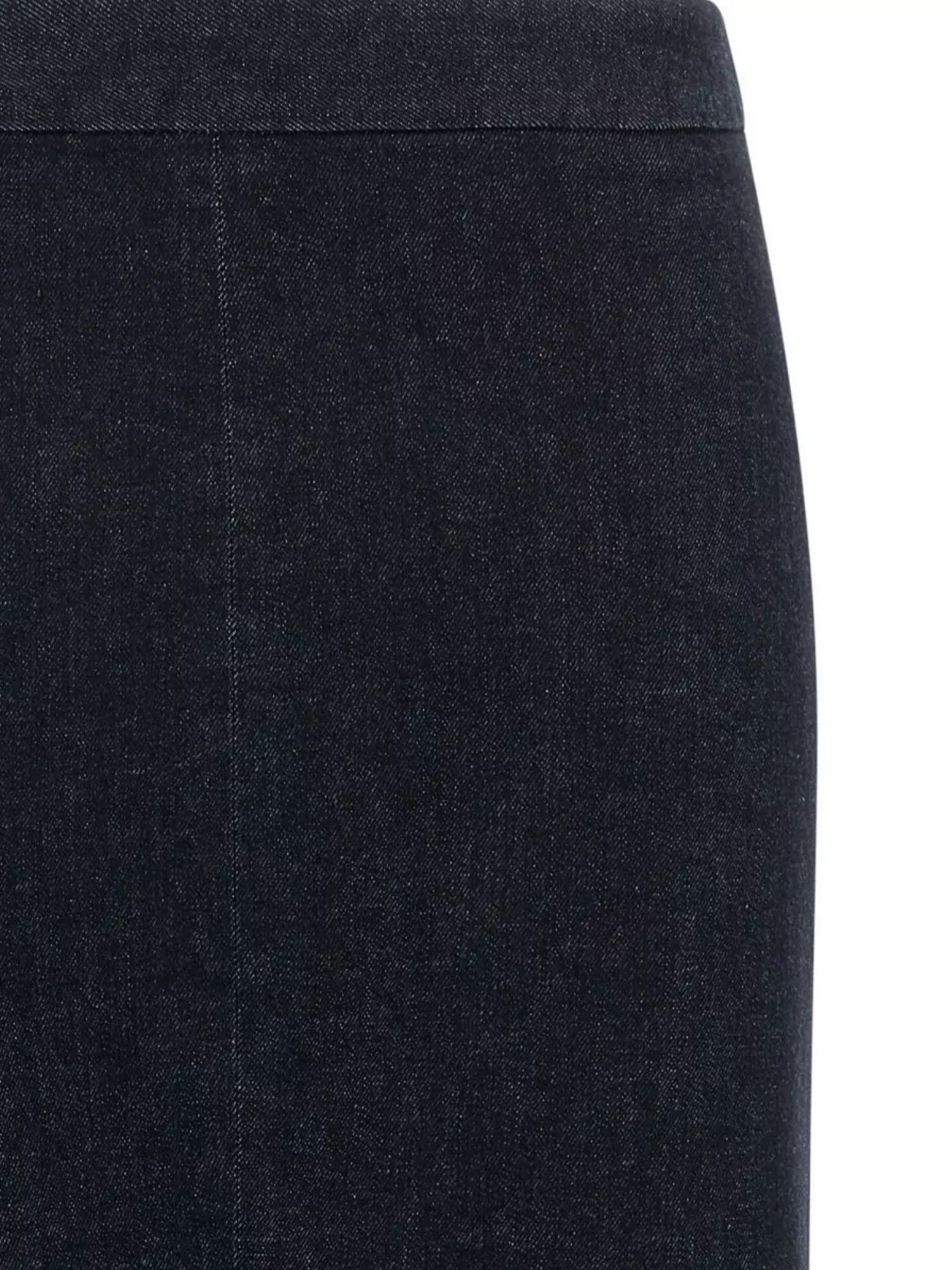Tom Ford Flared Hem Denim Skirt With Seam Detailing In Black