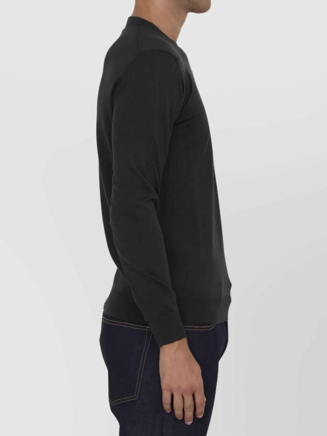 Fendi Ribbed Finish Crewneck Wool Pullover