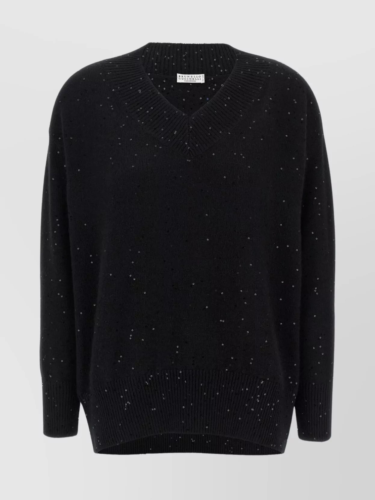 Brunello Cucinelli Sequin Sweater Sweaters And Cardigans Black In Black