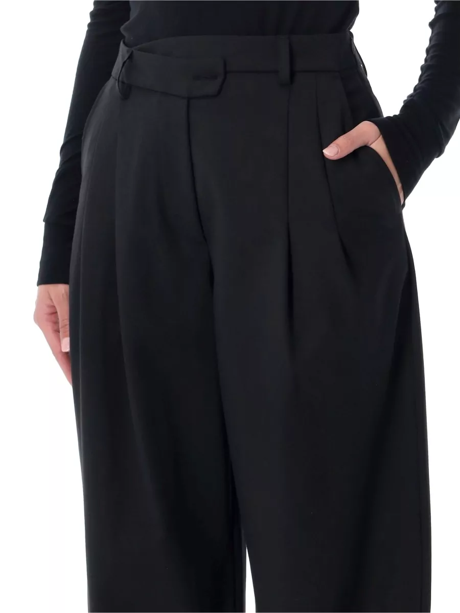 Thelatest Wool-Blend High-Rise Pleated Wide-Leg Trousers
