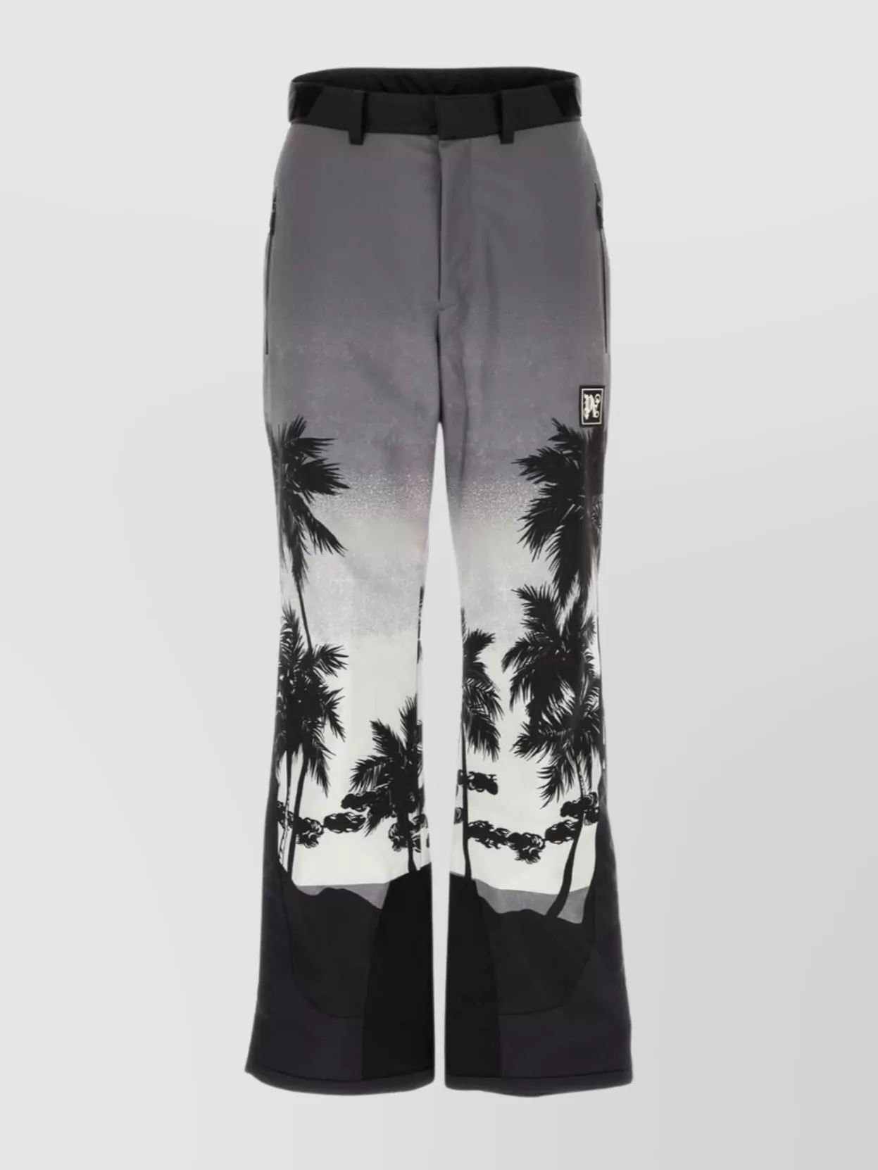 Shop Palm Angels Printed Contrast Panel Trousers With Side Pockets