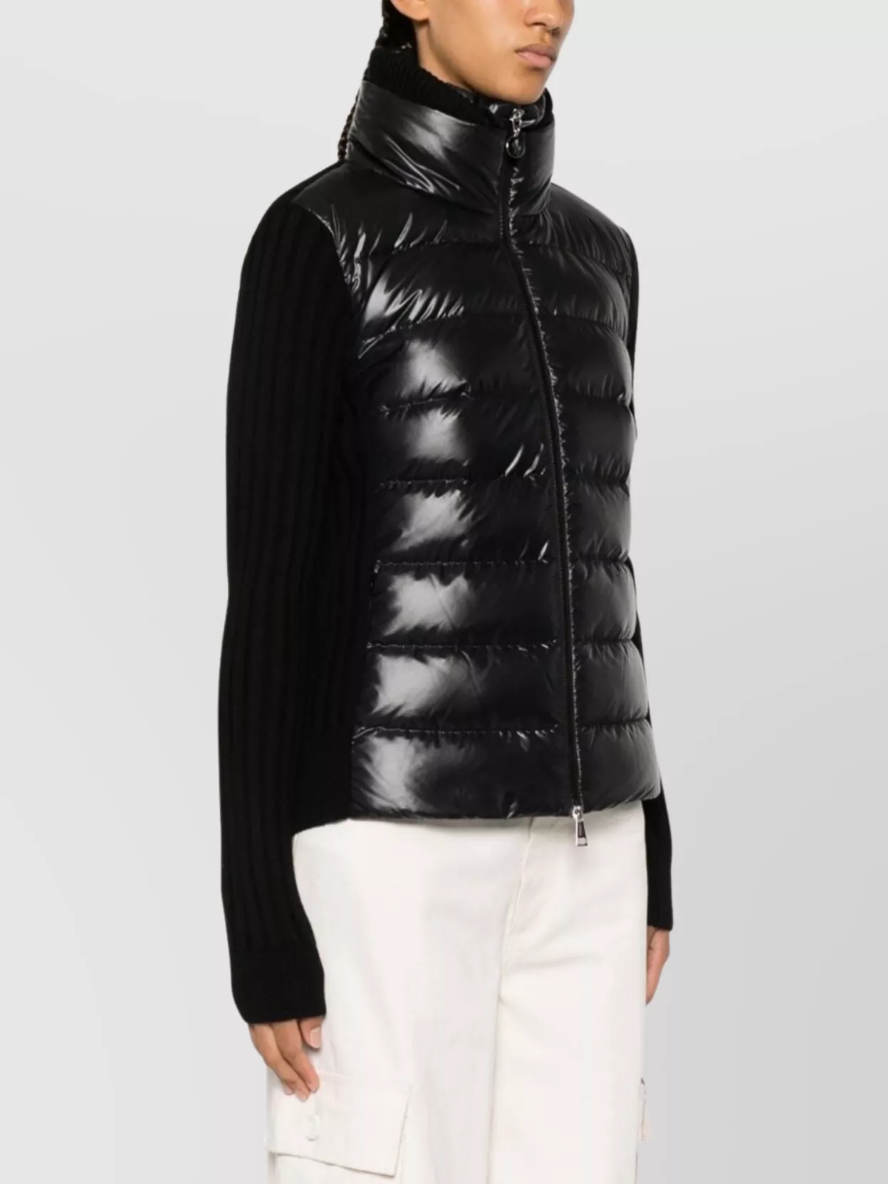 Moncler Padded Ribbed High-Neck Cardigan Jacket