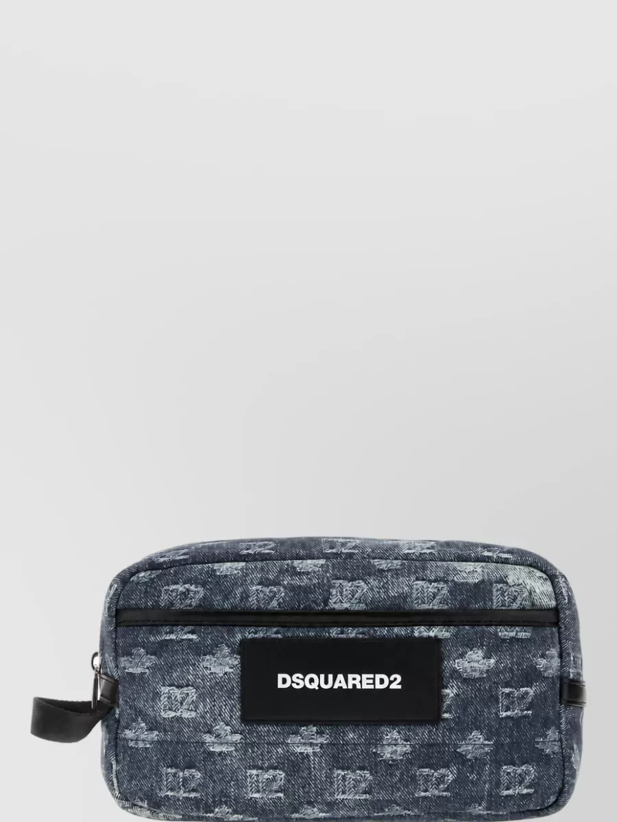 Dsquared2 Printed fabric clutch bag