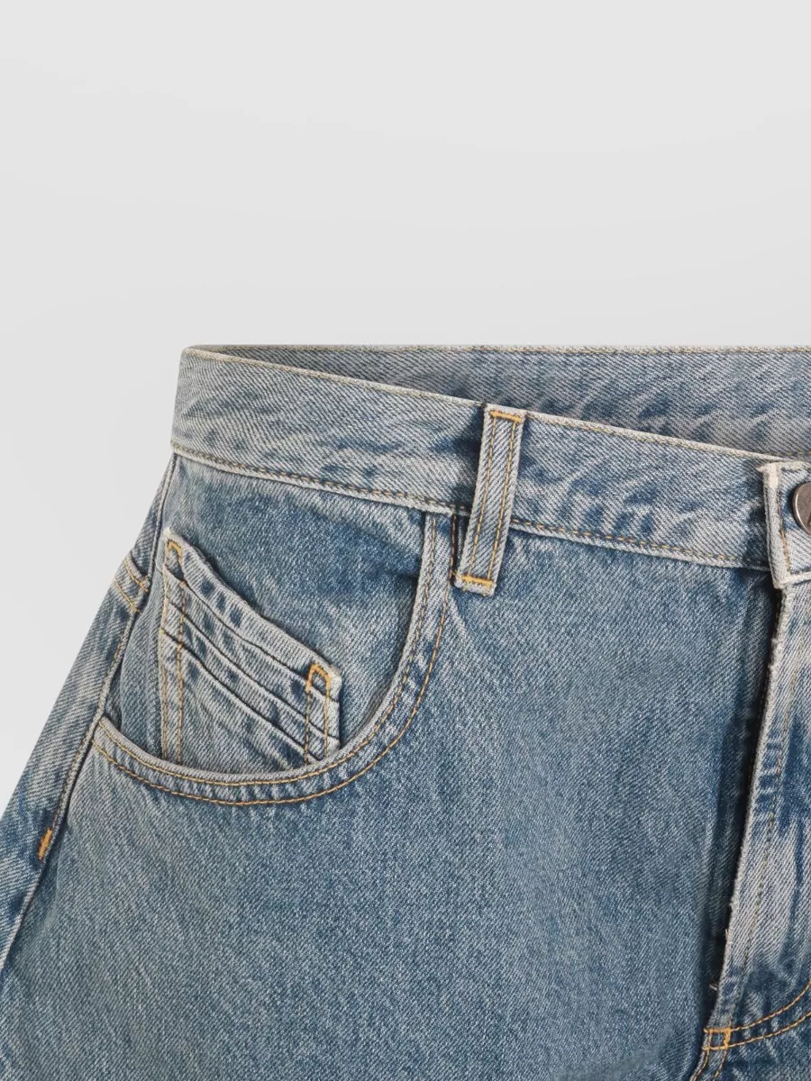 The Attico Straight Trousers With Pockets And Belt Loops