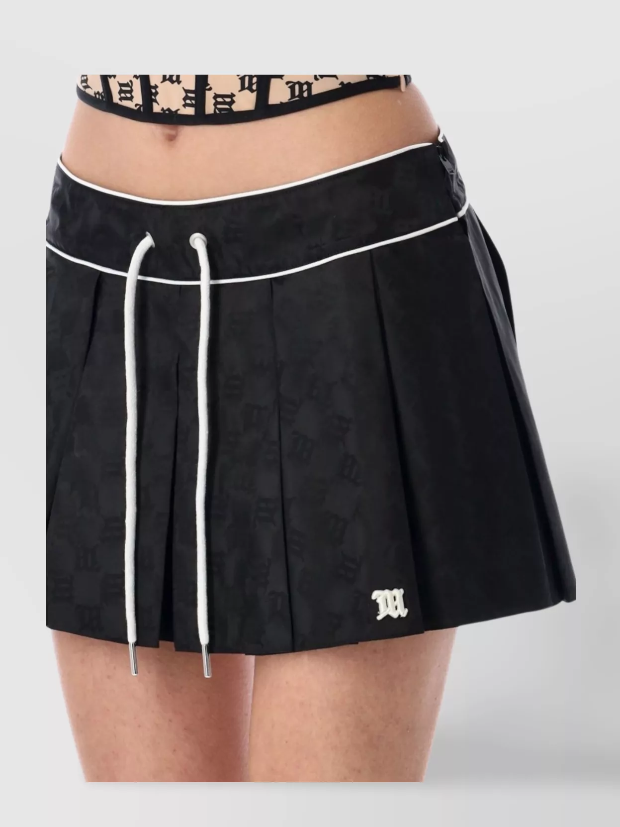 Shop Misbhv Nylon Mini Skirt Monogram Pattern