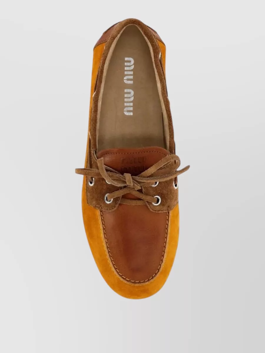 Miu Miu Leather And Suede Loafers