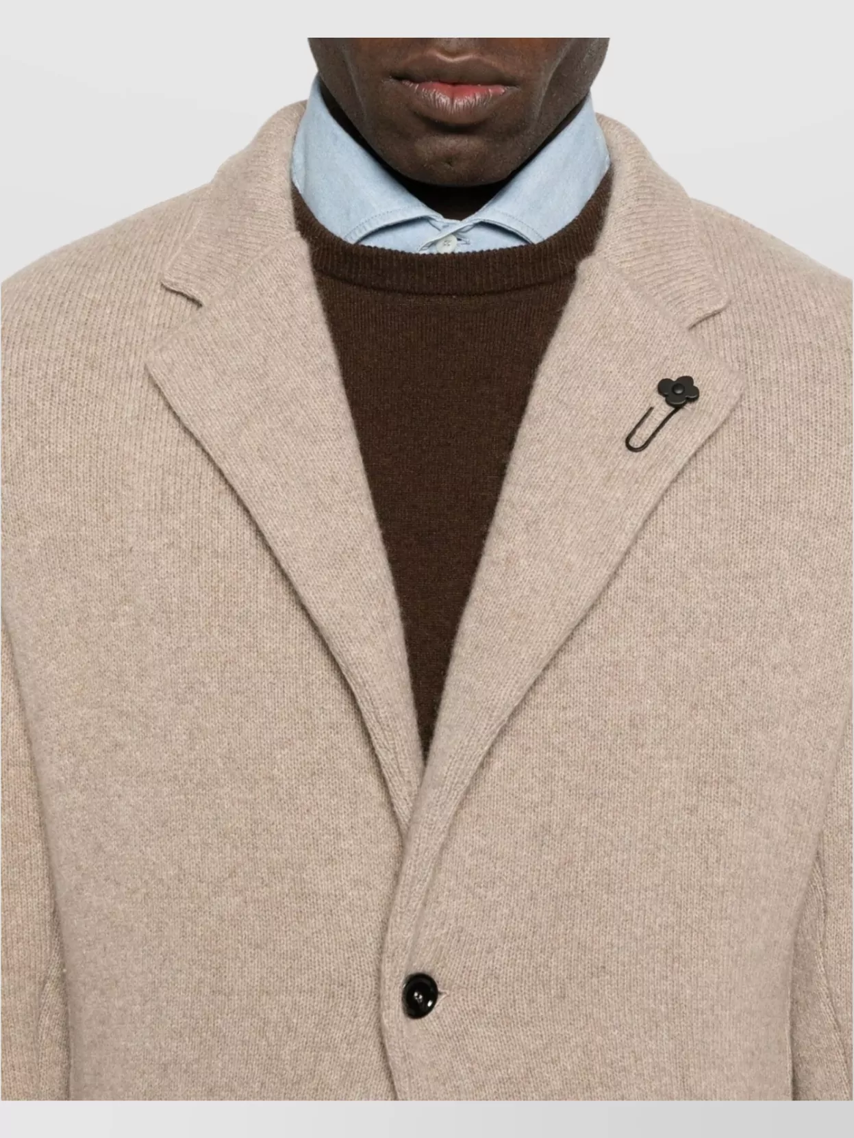 Lardini Knit Blazer With Notched Lapels And Pockets