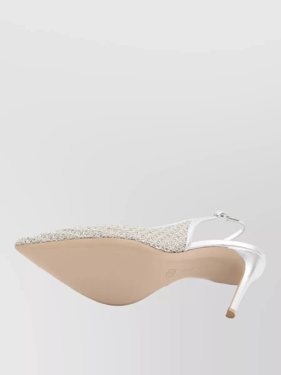 Gianvito Rossi Slingback Pumps Metallic Leather Sheer