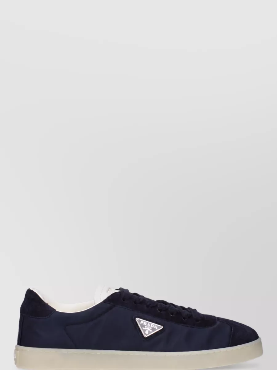 Prada Textile Lace-Up Sneakers