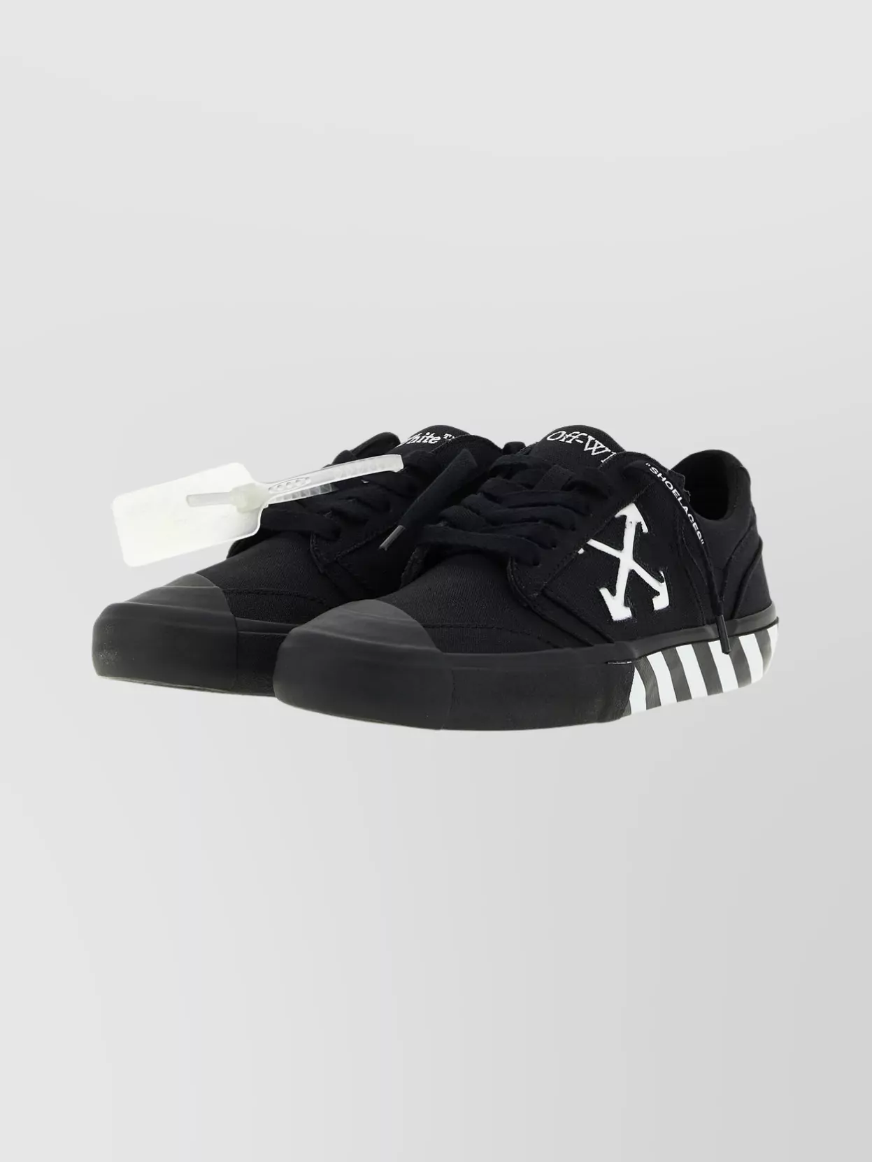 Off-White Striped Low-Top Sneakers Rubber Sole