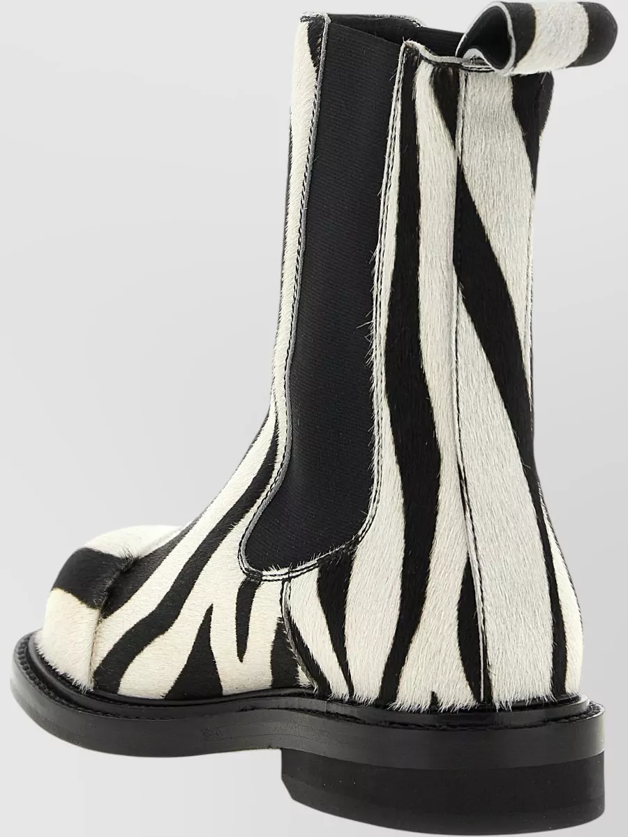 Moschino Leather Zebra-Print Ankle Boots