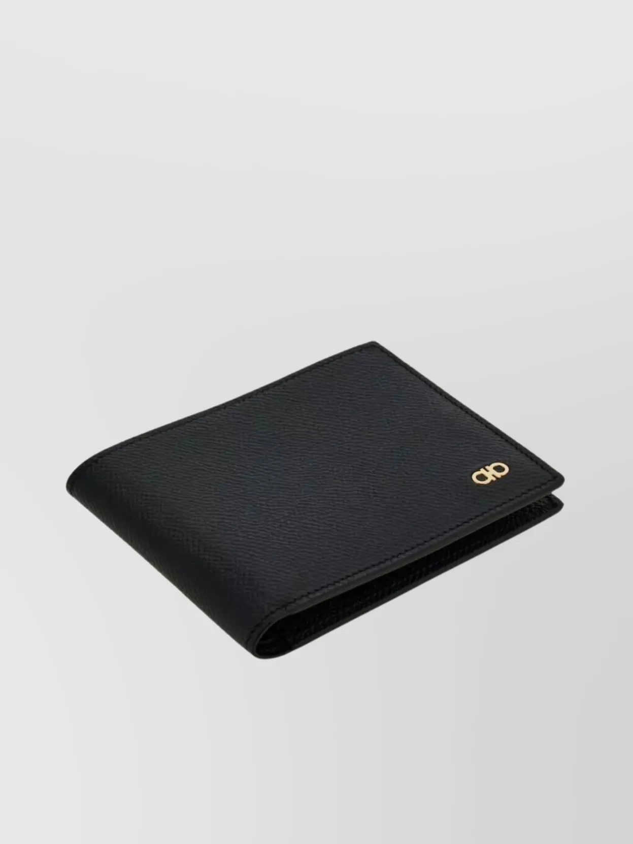 FERRAGAMO MICRO GANCIO GRAINED LEATHER BI-FOLD WALLET