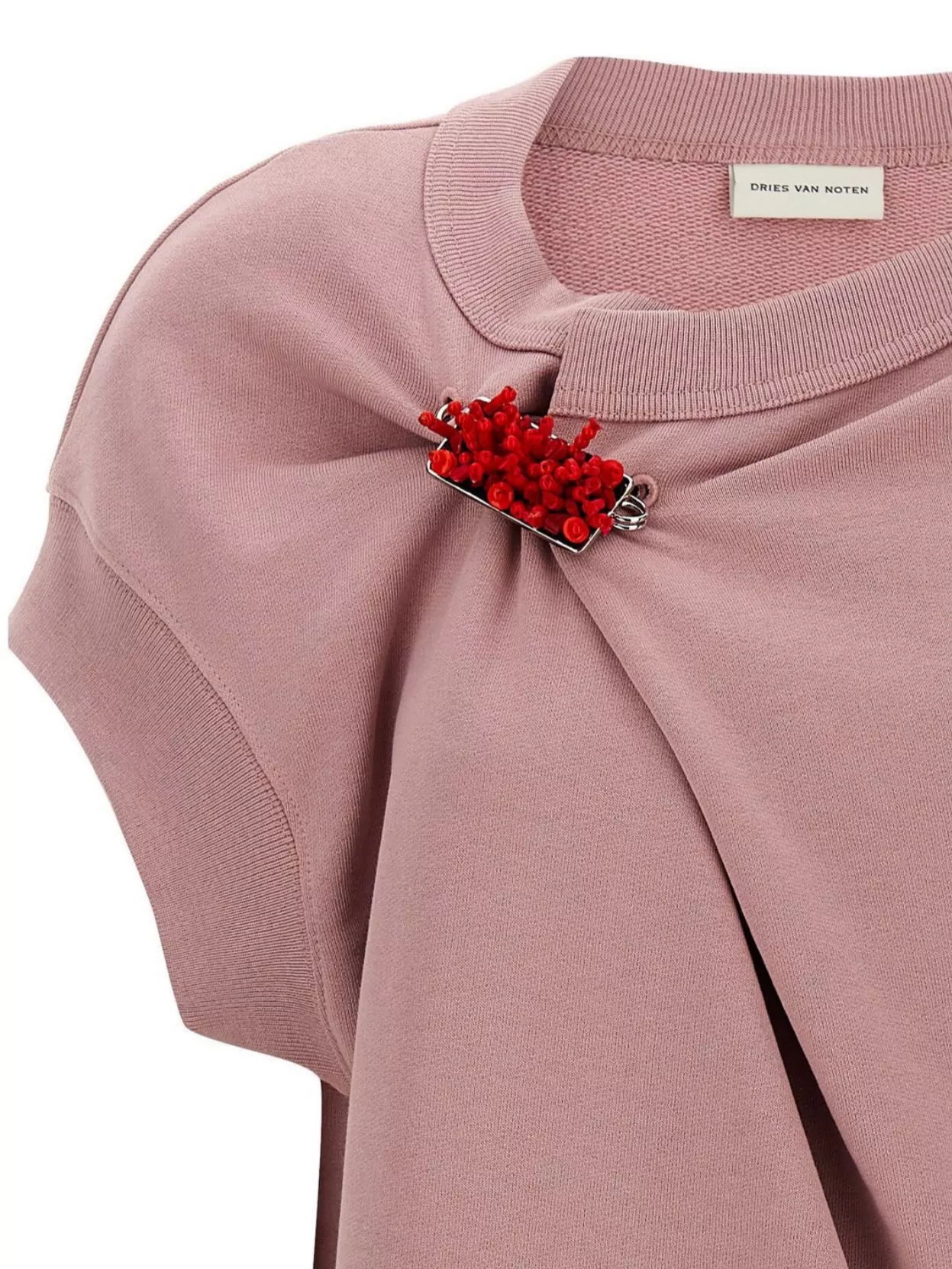 Dries Van Noten Embellished Crew Neck Cap Sleeves Sweatshirt