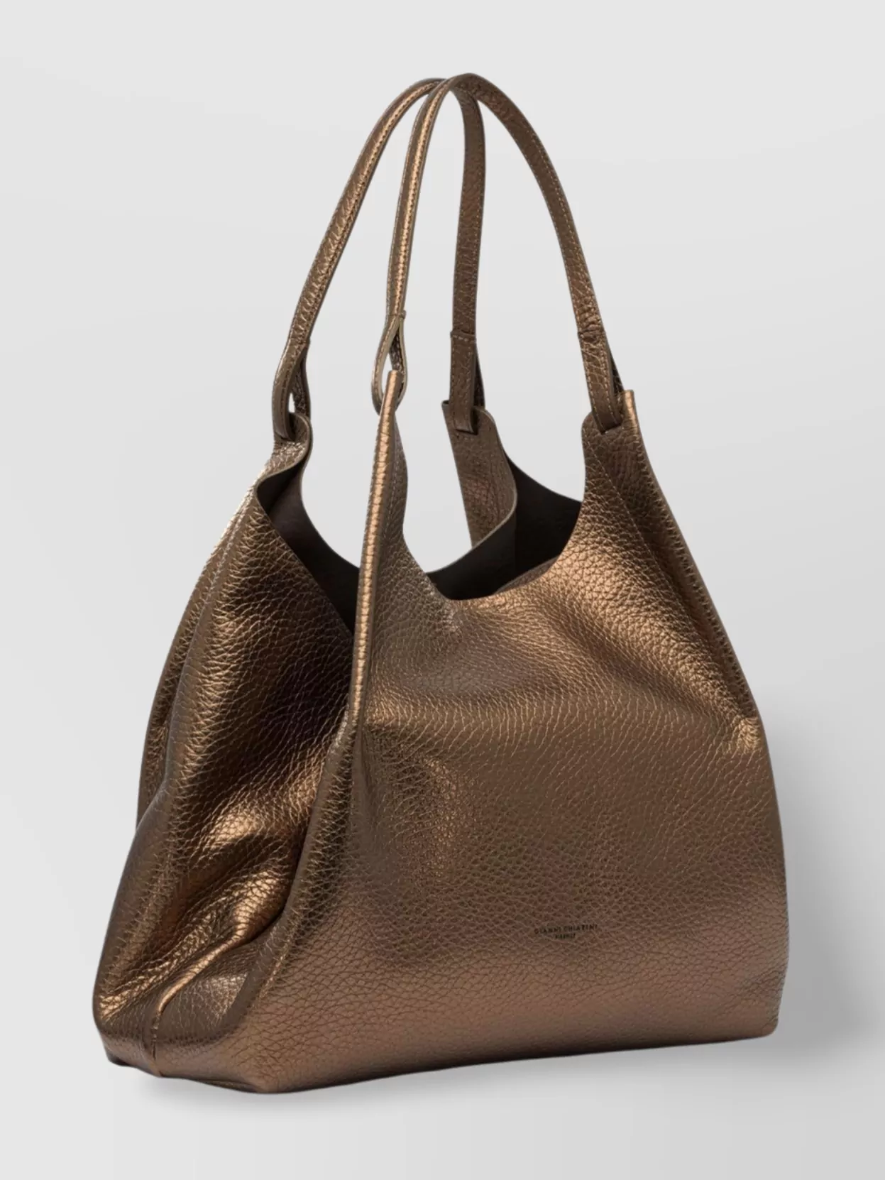 Gianni Chiarini Metallic Dual Handle Textured Shoulder Bag