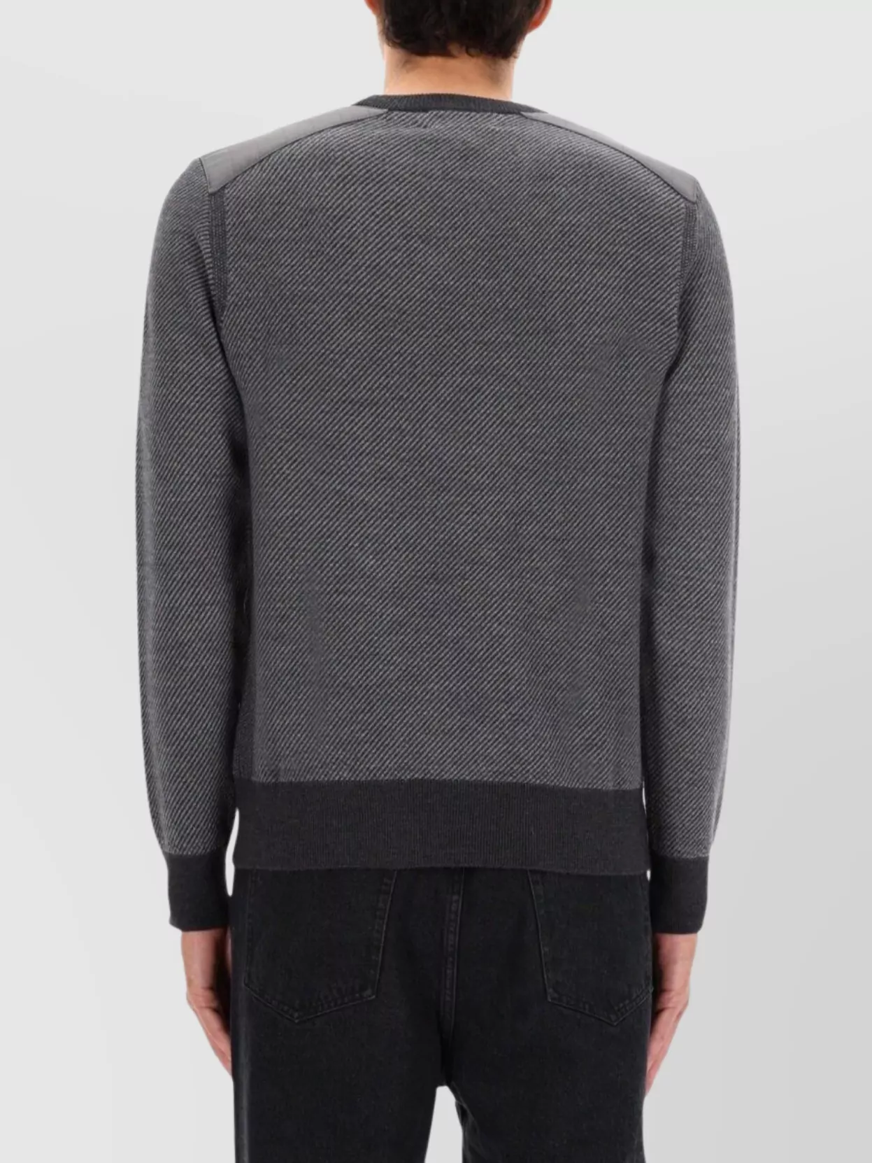 Belstaff Crew Neck Long Sleeve Sweater With Ribbed Cuffs