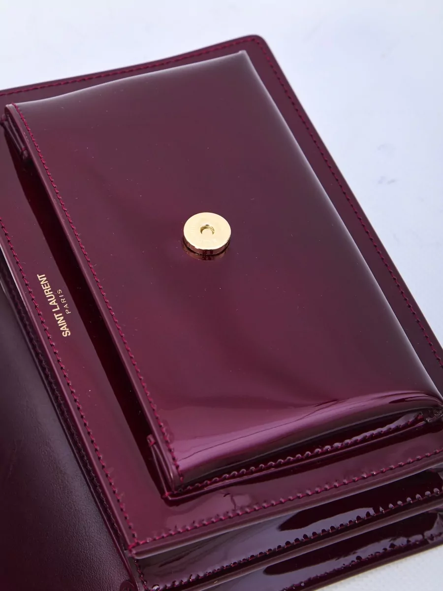 Saint Laurent Sunset Small Patent Calfskin Crossbody Bag