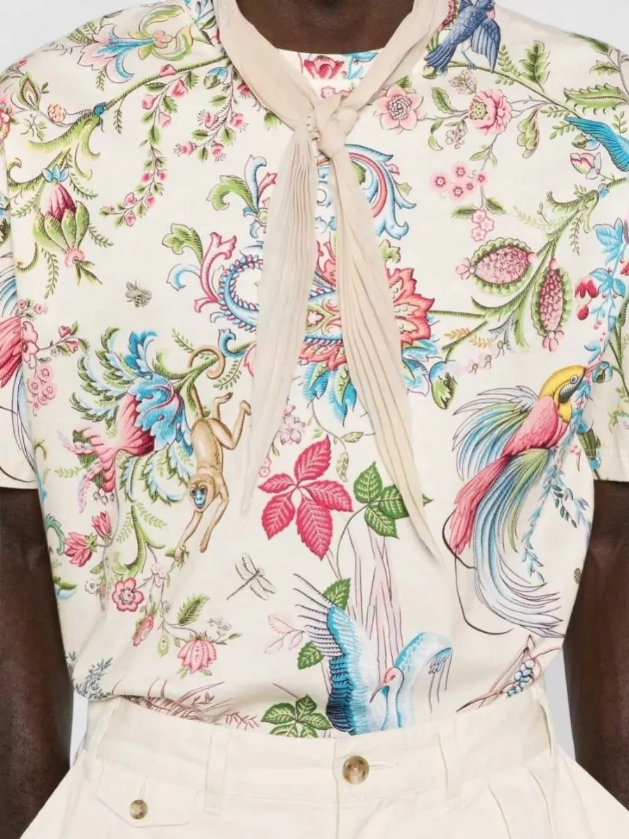 Etro Floral Print Cotton T-Shirt