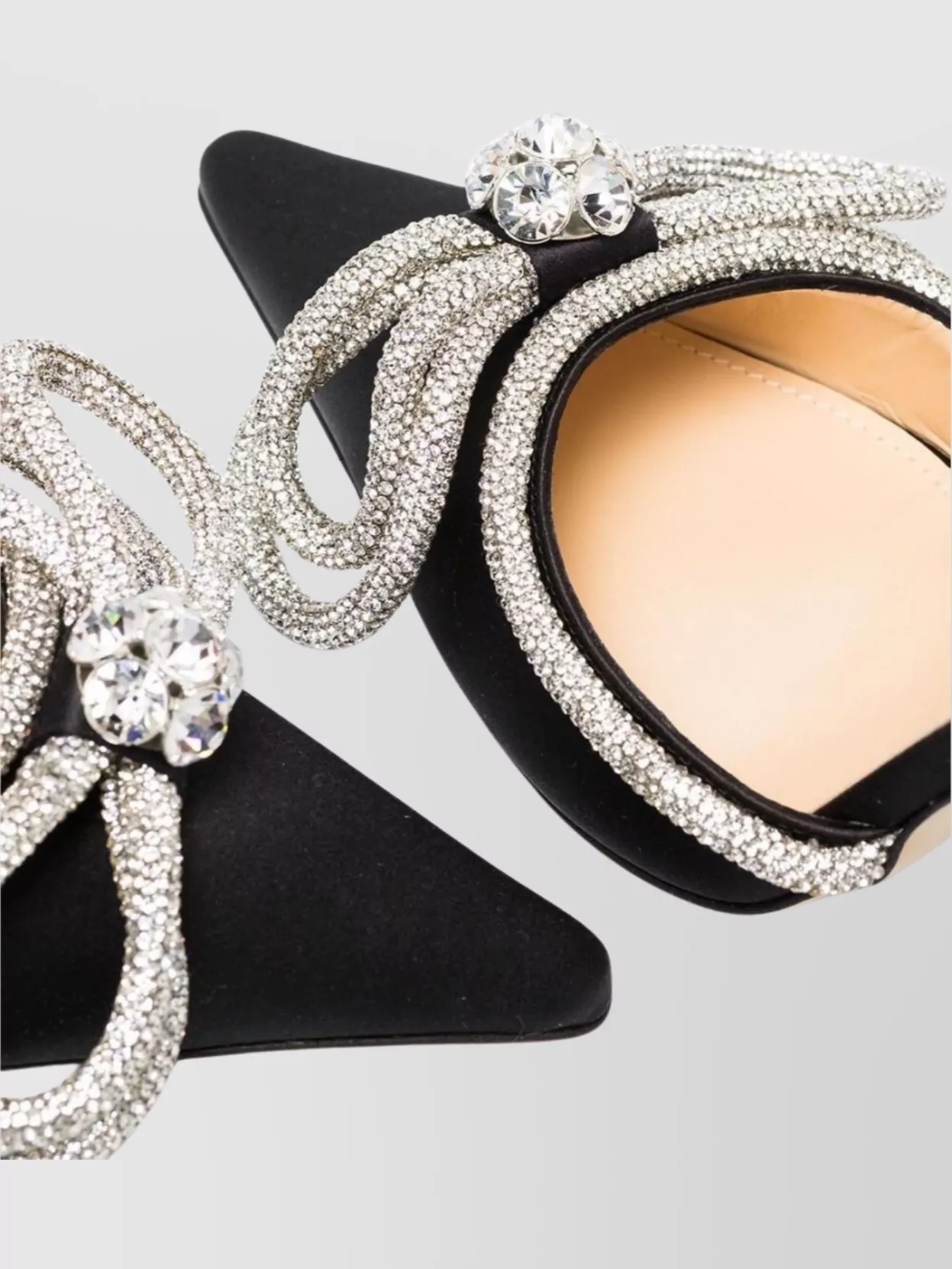 Mach & Mach Satin High Heel Pumps With Double Bow