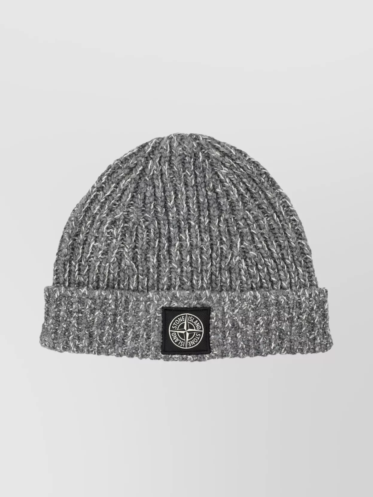 Stone Island Urban Wool Beanie Ribbed Cuff In Brown