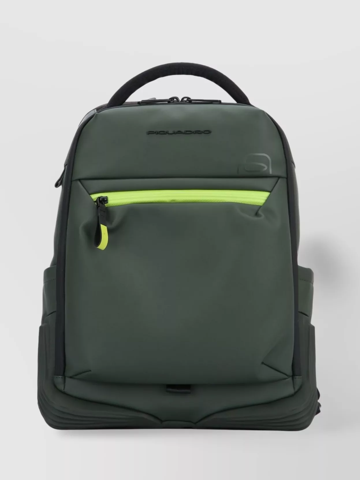 Piquadro Shoulder Straps Backpack Front Zip Side Handle In Green
