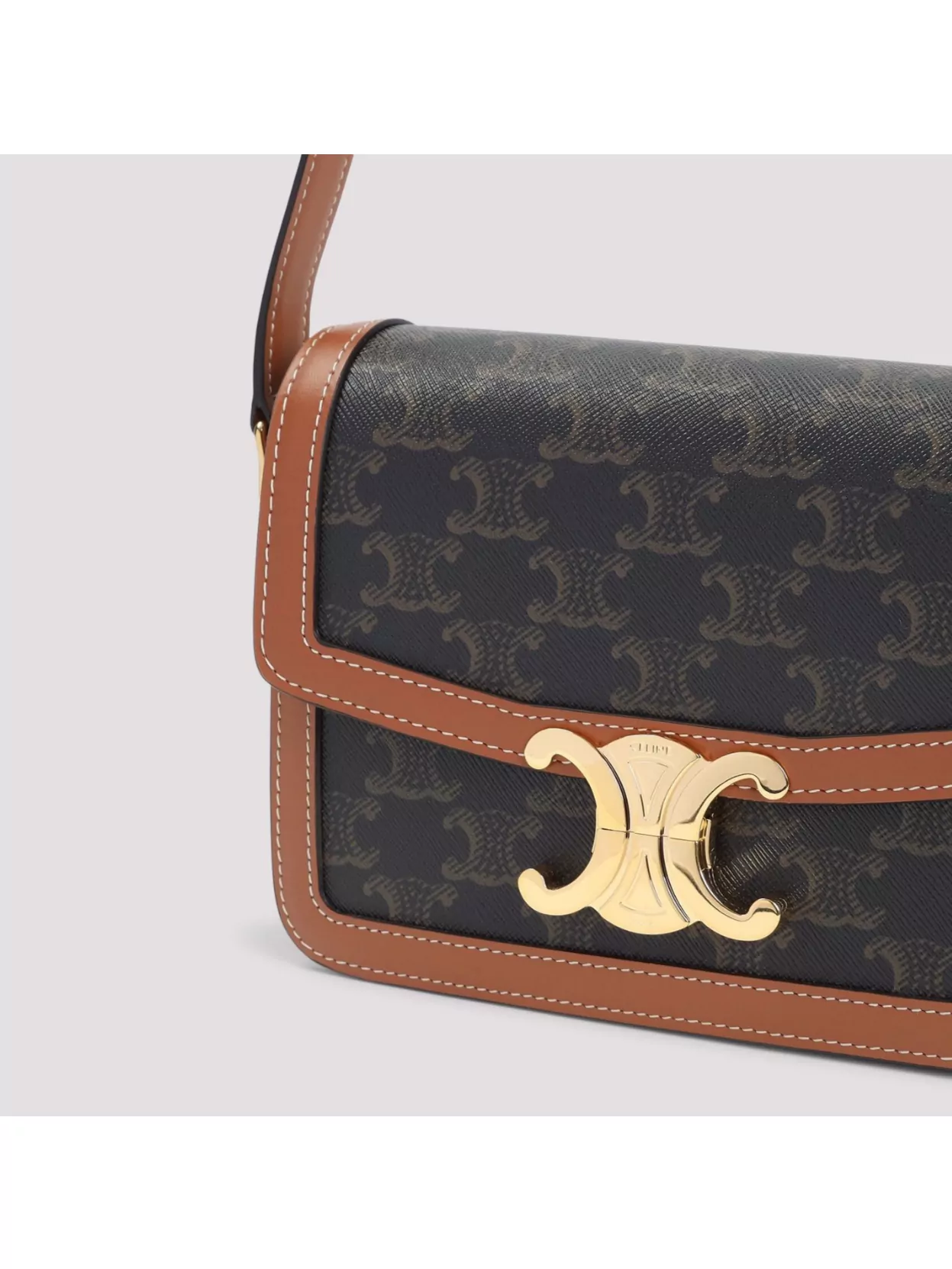 Celine Brown Triomphe Canvas Crossbody Handbag For Women