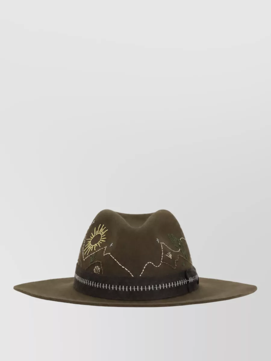 Golden Goose merino wool embroidered fedora hat