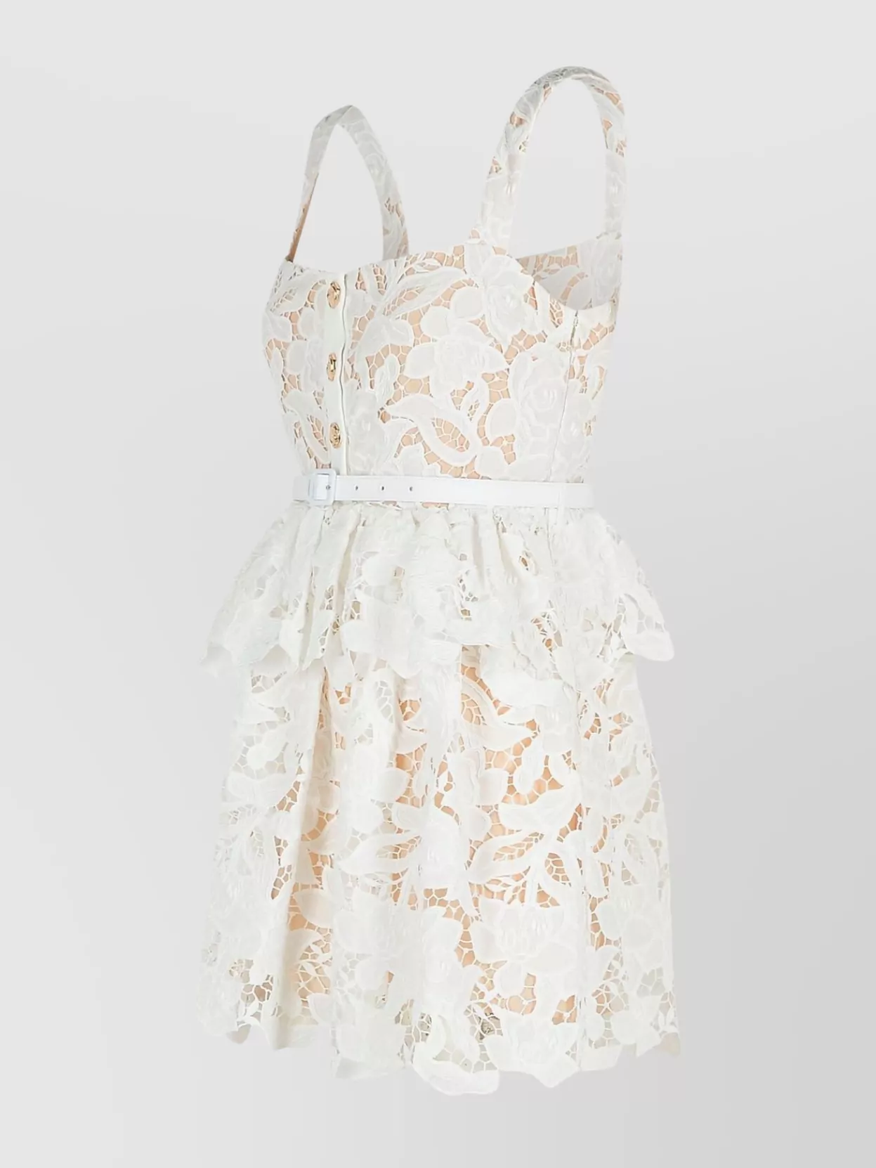 Self-portrait Self Portrait 'lace' Dress In White Polyamide Blend In White