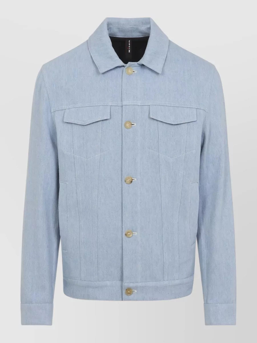 Kiton Jacket Collared Design Chest Pockets Long Sleeves