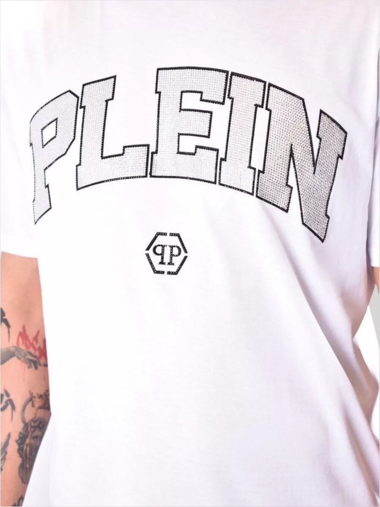 Philipp Plein Crew Neck Logo Print Embroidered Detail
