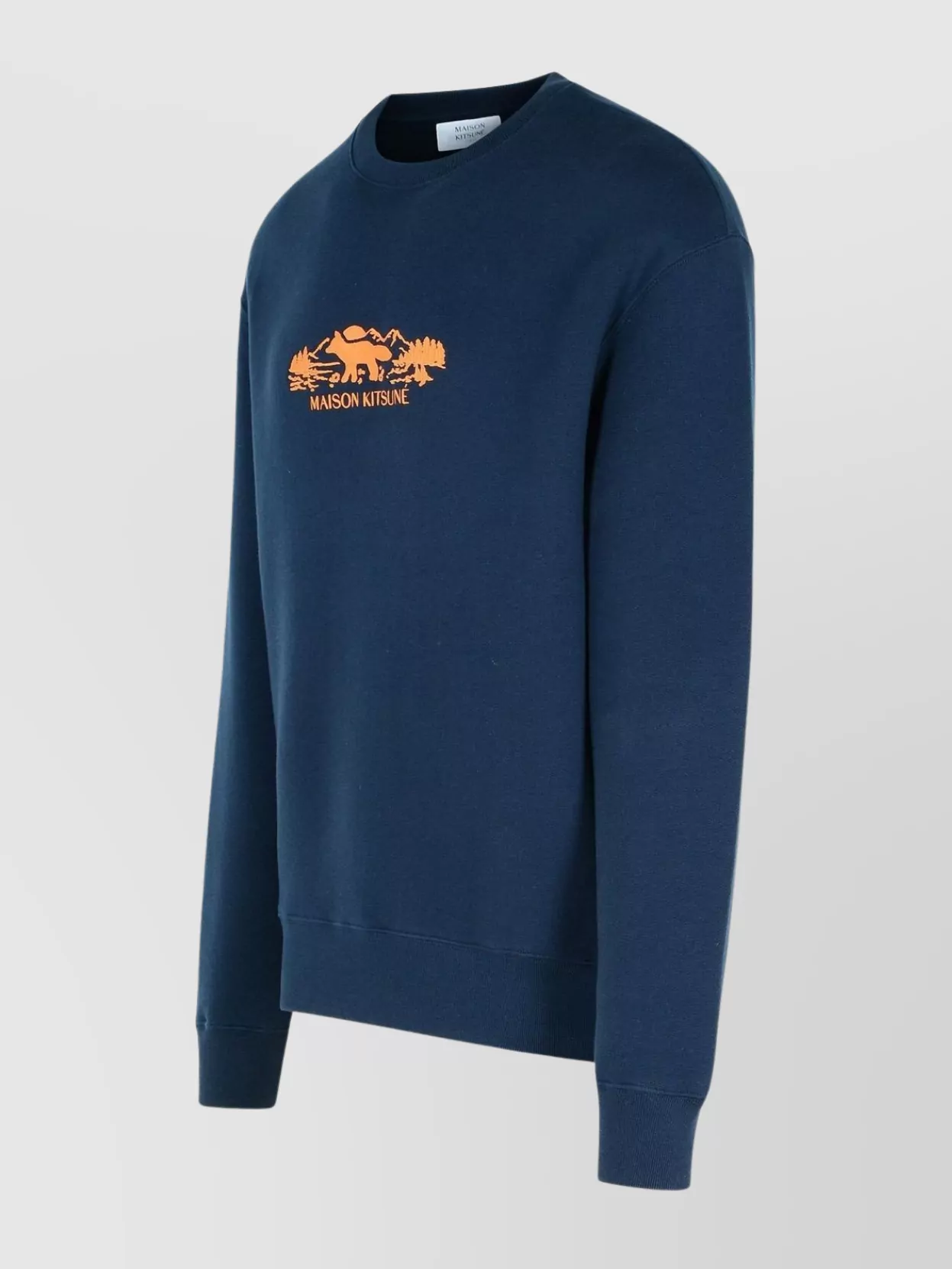Maison Kitsuné 'Outdoor' Cotton Sweatshirt Ribbed Finish
