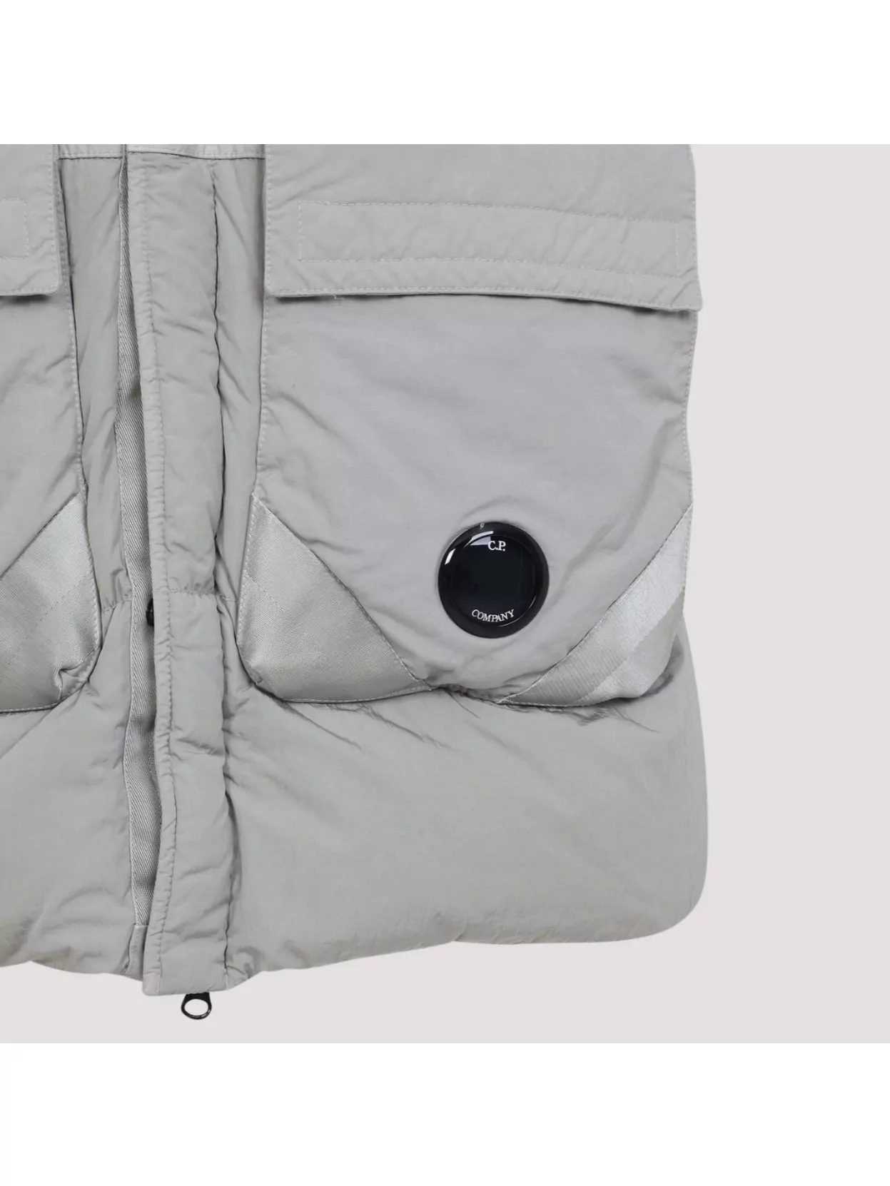 C.p. Company Padded Grey Waistcoat With Quilted Design In Gray