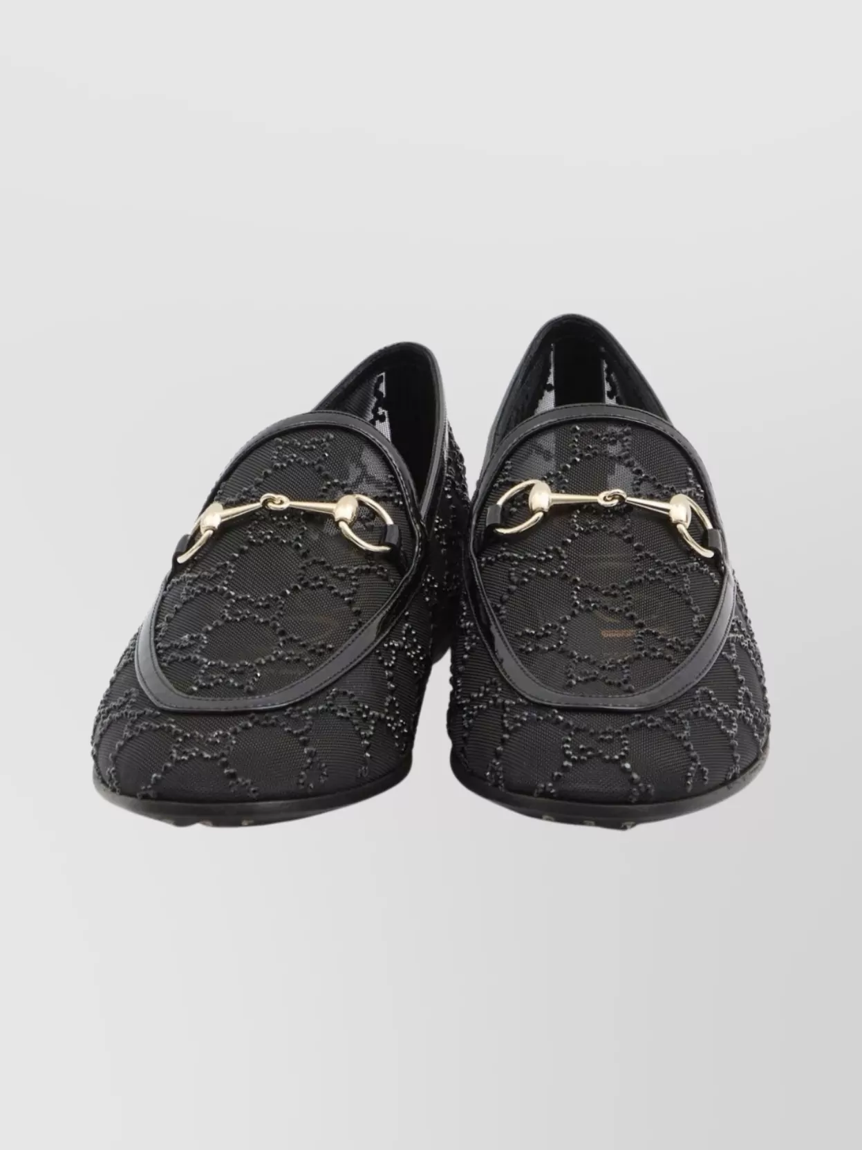 Gucci Jordaan Gg Crystal Lace Loafers