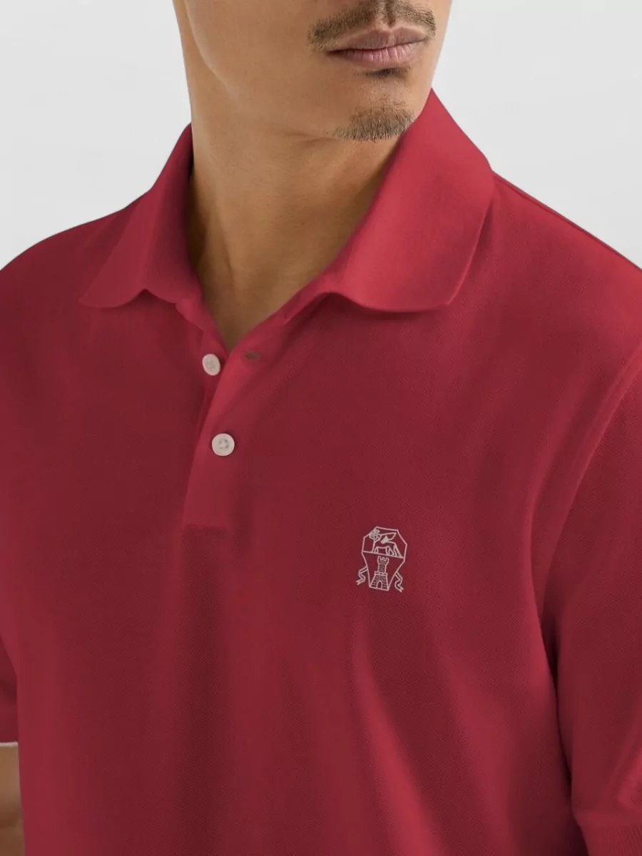 Brunello Cucinelli Logo Cotton Polo Shirt Short Sleeves