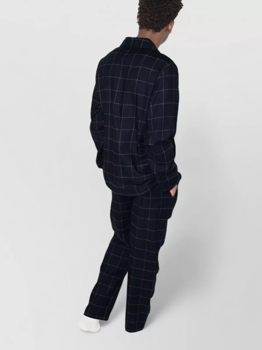 Ralph Lauren Pajama Ensemble Pants Shirt Check Chest Pocket