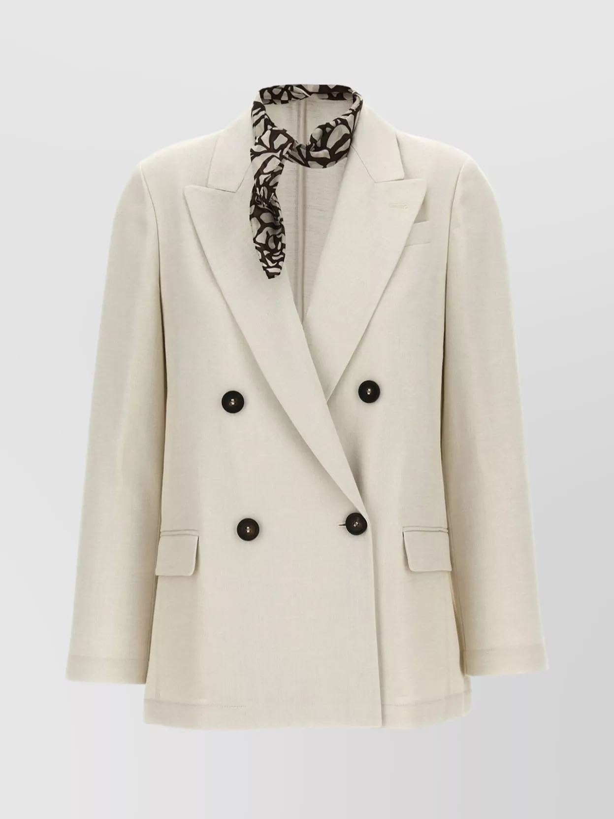 Brunello Cucinelli Structured Double-Breasted Blazer With Back Vent