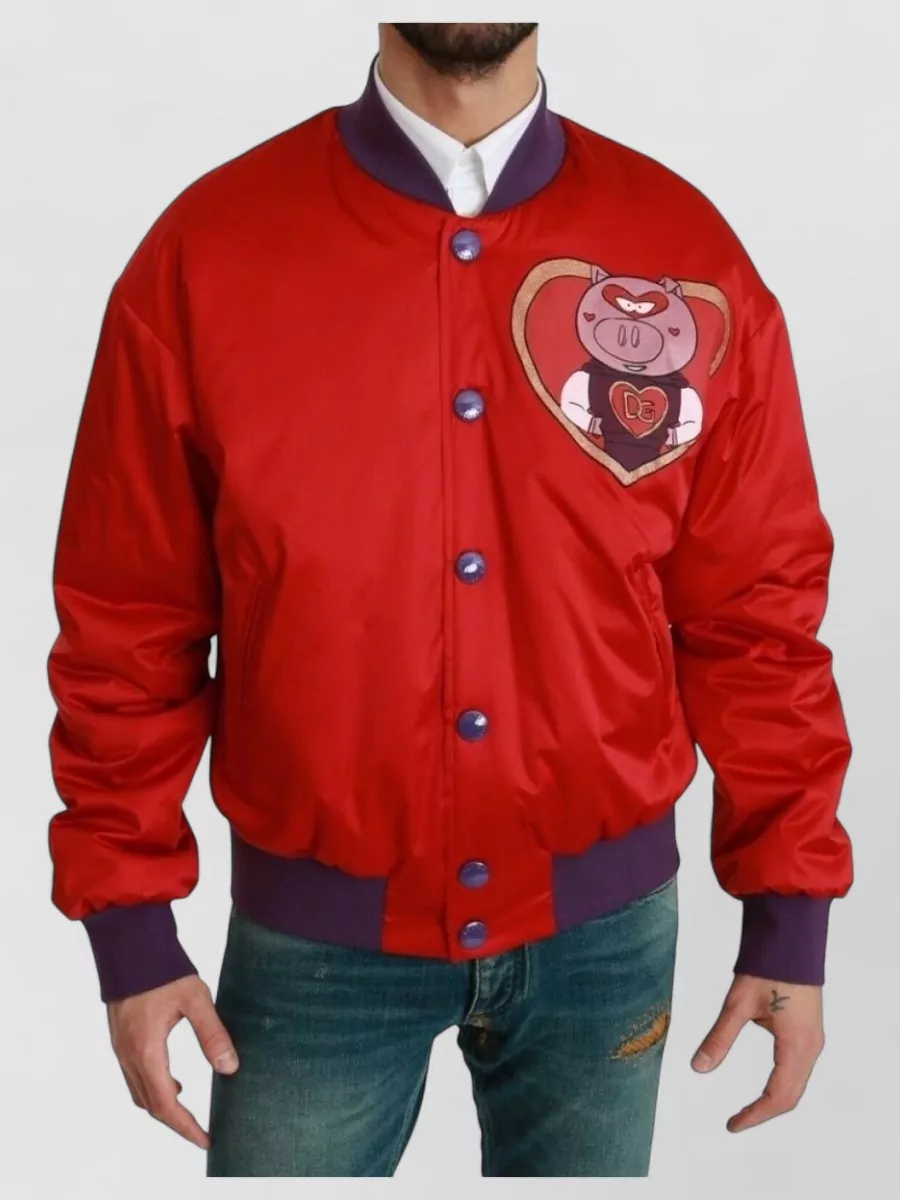 Dolce&Gabbana Satin ribbed bomber jacket