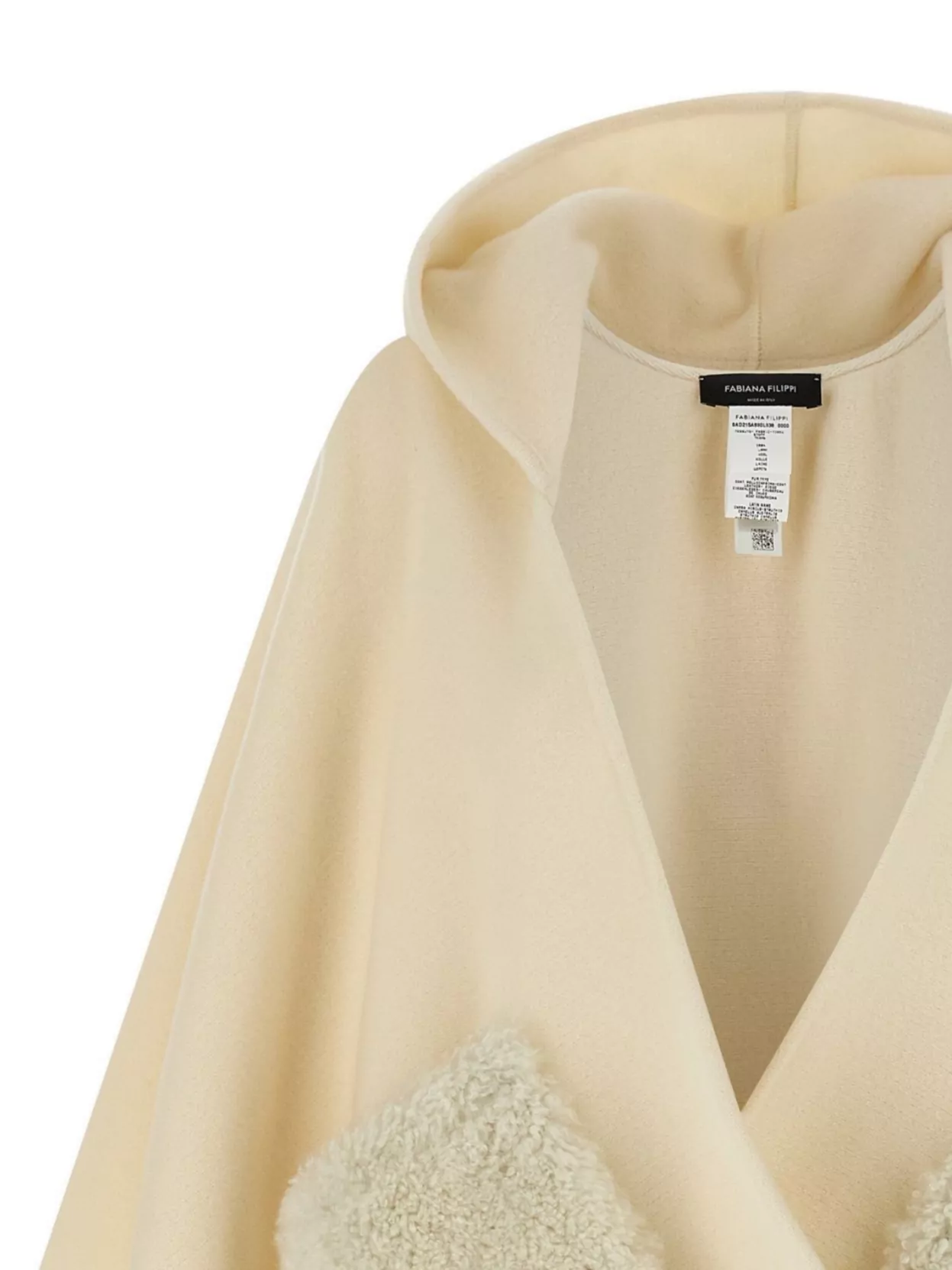 Fabiana Filippi Draped Hooded Cape Textured Pockets