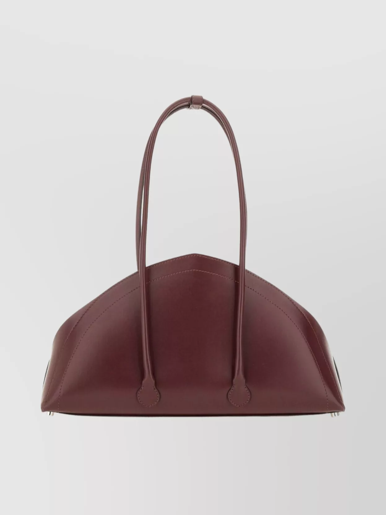 Federico Cina Structured Shoulder Bag Long Handles In Burgundy